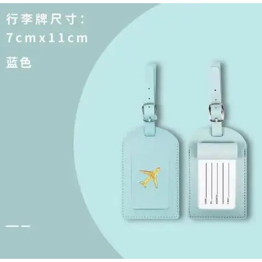 Hot Stamping PU Leather Travel Luggage Tag Passport Cover Set Thickened Handbag ID Label For Styl 7