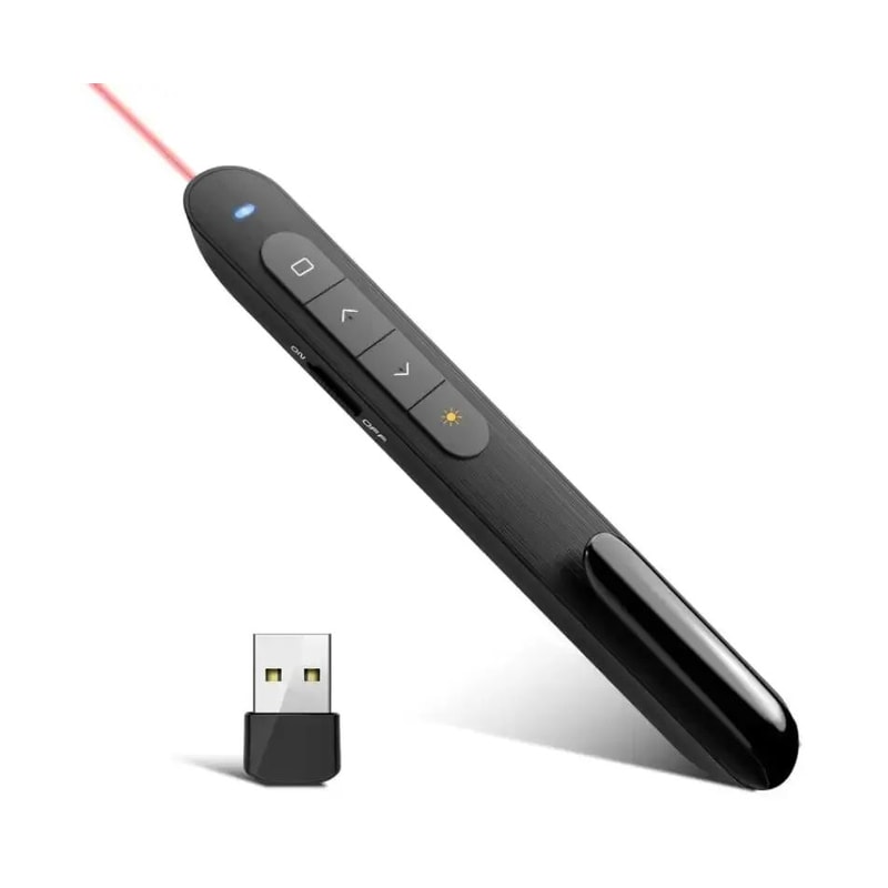 Wireless PPT Presentation Clicker With Red Laser Pointer USB Plug Play Flip Pen Remote For Teachi 6