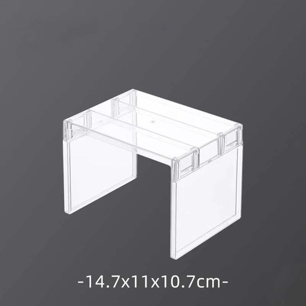 Detachable Transparent Refrigerator Storage Rack With Partition Board SnapOn Foldable Fridge Organ 4