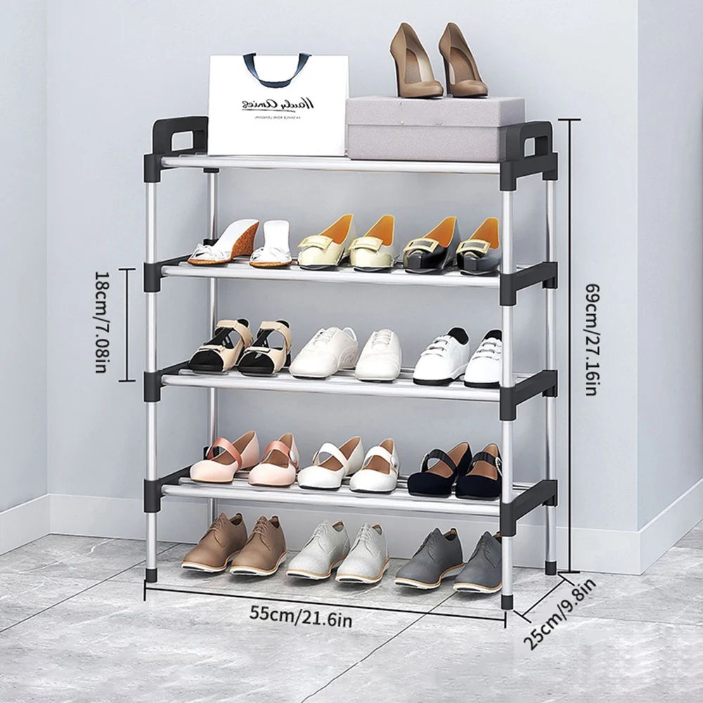 7Tier Aluminum Alloy Shoe Rack Organizer MultiLayer DustProof Entryway Storage Shelf For Dormitory 5