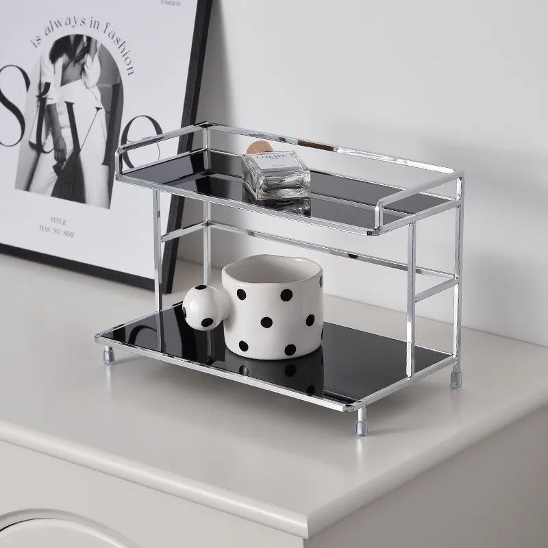 Metal 2Tier Desktop Storage Rack Organizer Cup Coffee Mug Holder Shelf For Bathroom Cosmetics And 1