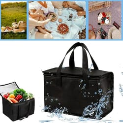 large capacity insulated lunch bag 40-60l | foldable zipper thermal cooler tote for picnic, camping & food delivery