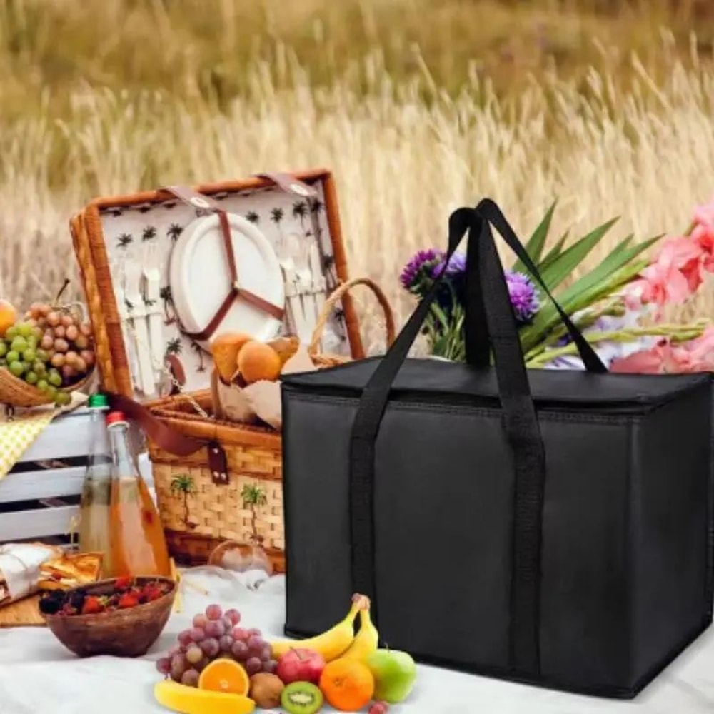 Large Capacity Insulated Lunch Bag 4060L Foldable Zipper Thermal Cooler Tote For Picnic Camping F 2