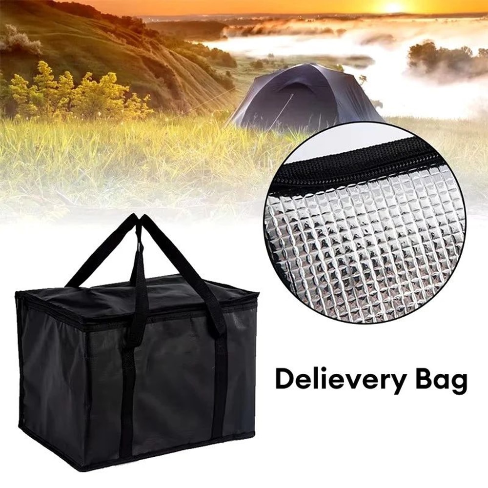 Large Capacity Insulated Lunch Bag 4060L Foldable Zipper Thermal Cooler Tote For Picnic Camping F 5