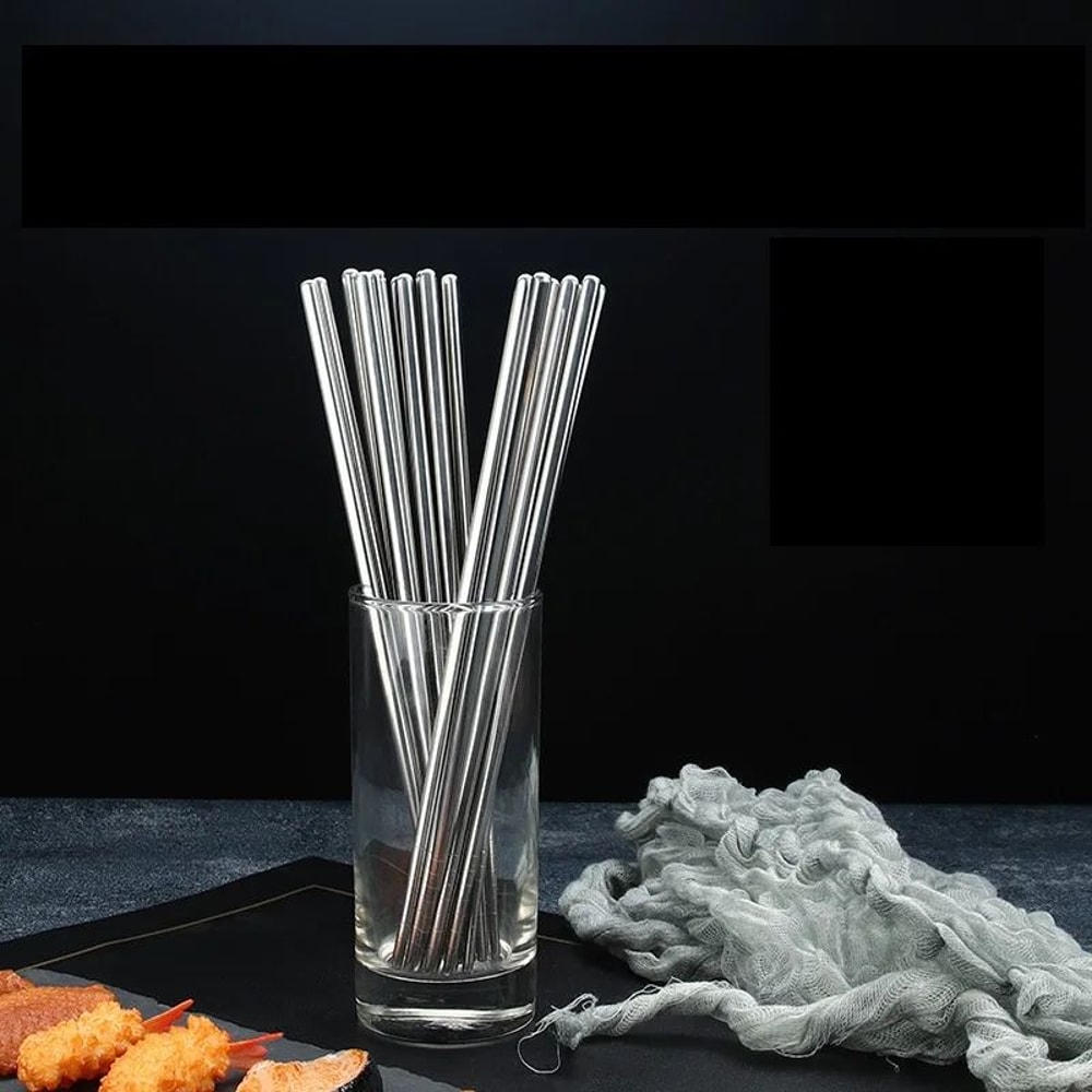 5 Pairs Reusable Stainless Steel Chopsticks NonSlip Dishwasher Safe Metal Chopsticks Set For Home 0