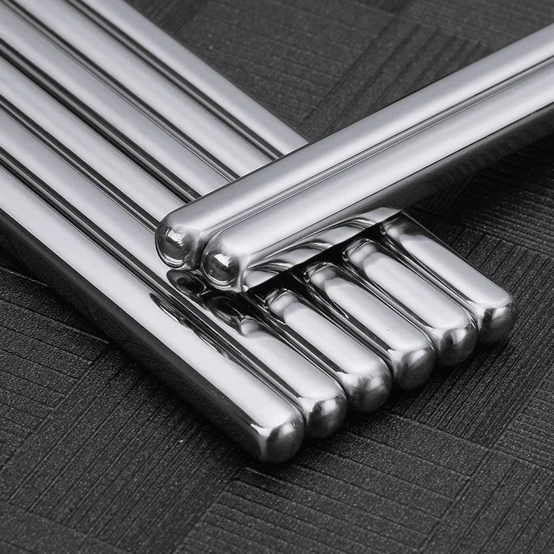 5 Pairs Reusable Stainless Steel Chopsticks NonSlip Dishwasher Safe Metal Chopsticks Set For Home 1