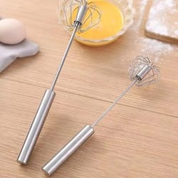 semi-automatic rotating manual egg beater hand mixer for whisking cream, eggs & batter | baking kitchen tool