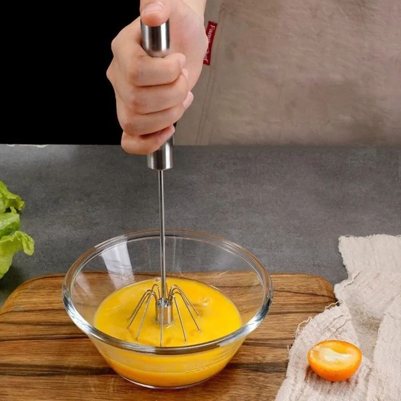 SemiAutomatic Rotating Manual Egg Beater Hand Mixer For Whisking Cream Eggs Batter Baking Kitchen 1