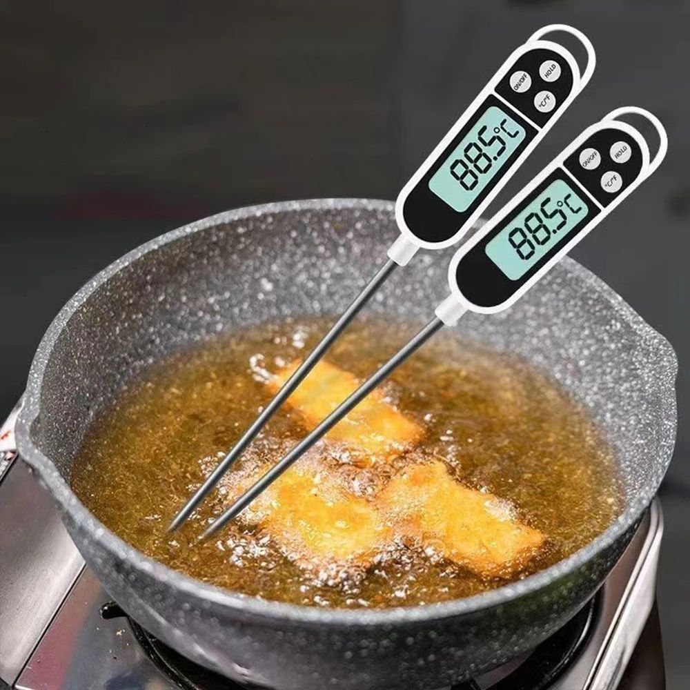 InstantRead Digital Kitchen Thermometer With Stainless Steel Probe For BBQ Meat Milk Oil Candy Wa 3