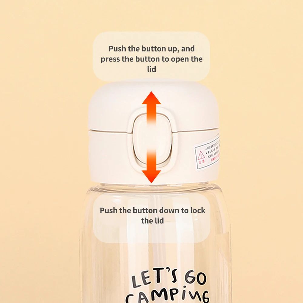 600ml Leakproof BounceStraw Water Bottle With OneClick Lid Cartoon Print DropResistant Sports Trave 2