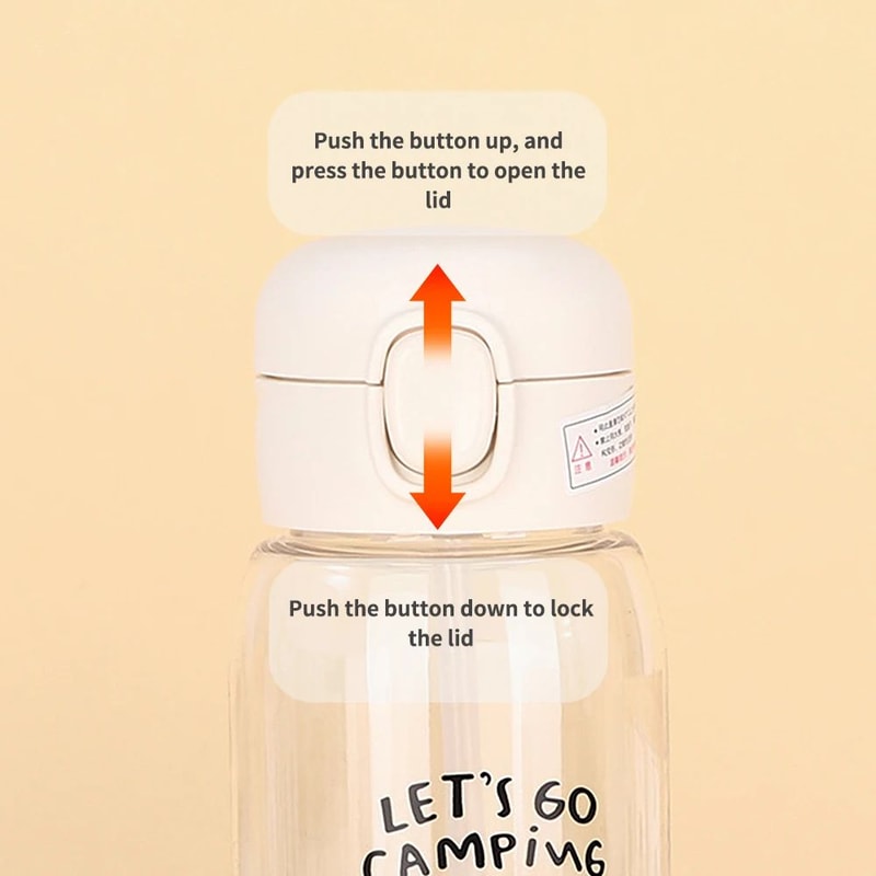 600ml Leakproof BounceStraw Water Bottle With OneClick Lid Cartoon Print DropResistant Sports Trave 2