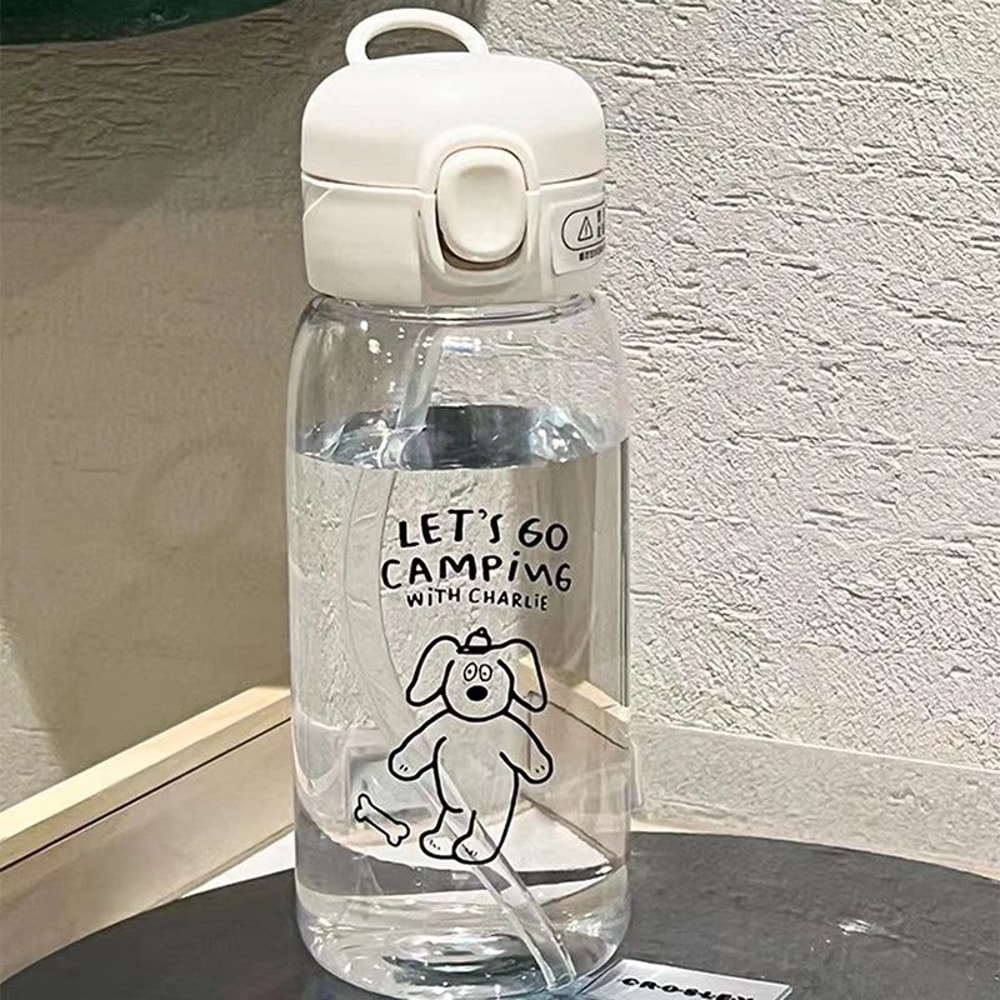 600ml Leakproof BounceStraw Water Bottle With OneClick Lid Cartoon Print DropResistant Sports Trave 8