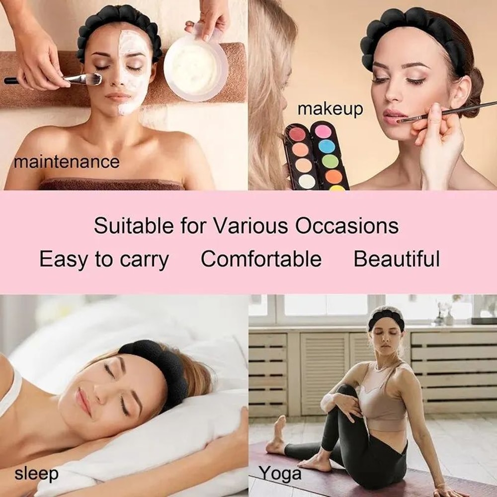 Soft Cloud Spa Headband For Washing Face Makeup Removal Bubble Hair Band For Shower Skincare And B 2