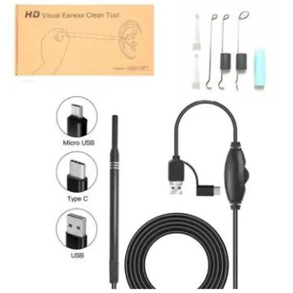 HD Visual Earwax Removal Tool With USB Mini Camera Endoscope Ear Spoon Cleaner LED Light Safe Ear C 6