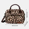Leopard Print Insulated Lunch Bag Oxford Cloth Cooler Tote With Crossbody Strap For Picnic Travel F 4
