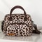 Leopard Print Insulated Lunch Bag Oxford Cloth Cooler Tote With Crossbody Strap For Picnic Travel F 5