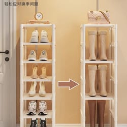 stackable multi-level shoe organizer shelf for wall or corner, adjustable space-saving shoe rack cabinet for entryway