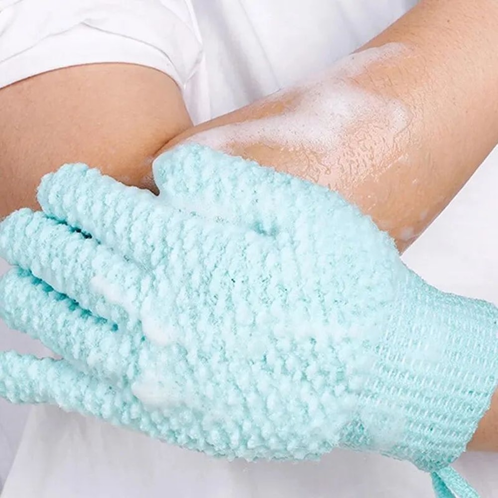 FiveFinger Exfoliating Shower Gloves Scrubbing Towel For Deep Clean Body Polish Frosted Bath Mitts 6