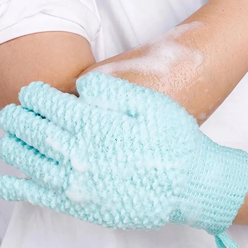 FiveFinger Exfoliating Shower Gloves Scrubbing Towel For Deep Clean Body Polish Frosted Bath Mitts 6