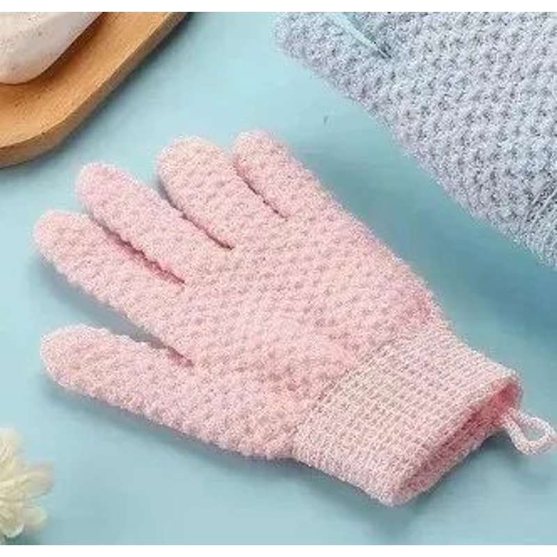 FiveFinger Exfoliating Shower Gloves Scrubbing Towel For Deep Clean Body Polish Frosted Bath Mitts 7