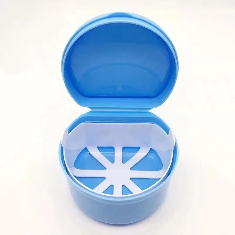 Denture Cleaning Box With Strainer Basket Magnetic Lid Dental Retainer Holder Case For Orthodontic 1