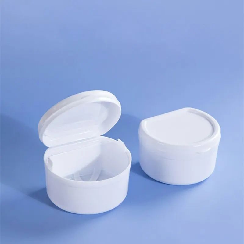 Denture Cleaning Box With Strainer Basket Magnetic Lid Dental Retainer Holder Case For Orthodontic 2