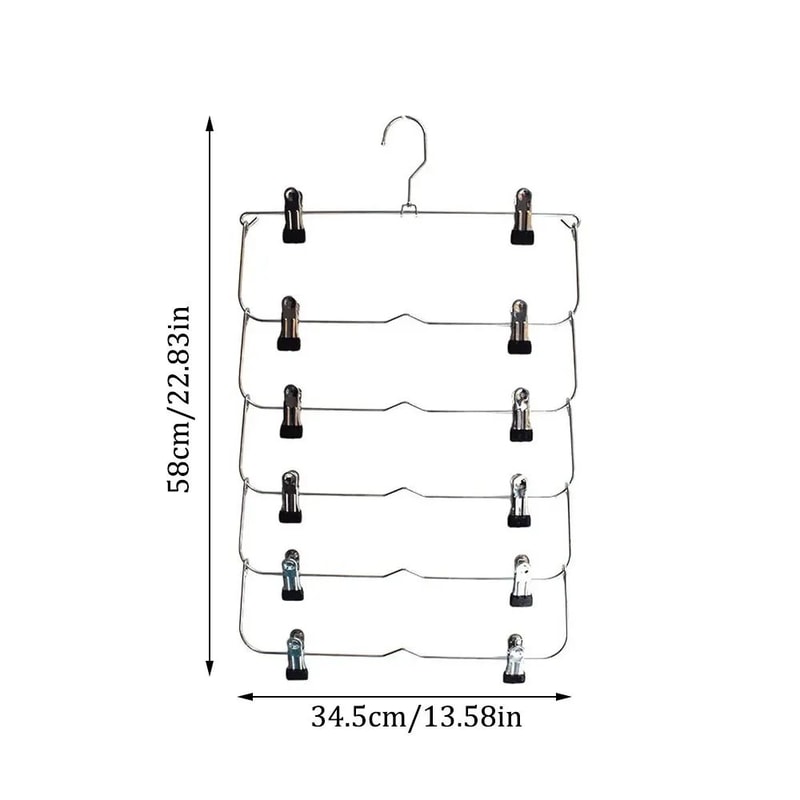 Foldable MultiLayer Pants Hanger Rack AntiSlip Seamless Closet Organizer For Trousers Skirts Wardr