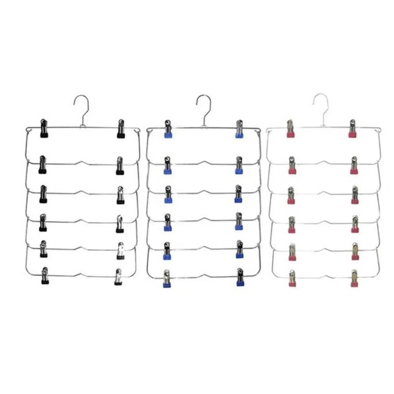 Foldable MultiLayer Pants Hanger Rack AntiSlip Seamless Closet Organizer For Trousers Skirts Wardr