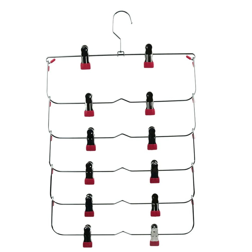 Foldable MultiLayer Pants Hanger Rack AntiSlip Seamless Closet Organizer For Trousers Skirts Wardr