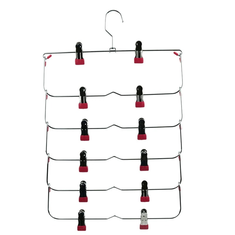 Foldable MultiLayer Pants Hanger Rack AntiSlip Seamless Closet Organizer For Trousers Skirts Wardr