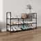 3Tier Wide Metal Shoe Rack Organizer With Dustproof Fabric Shelves For Closet Entryway Dorm Small 1