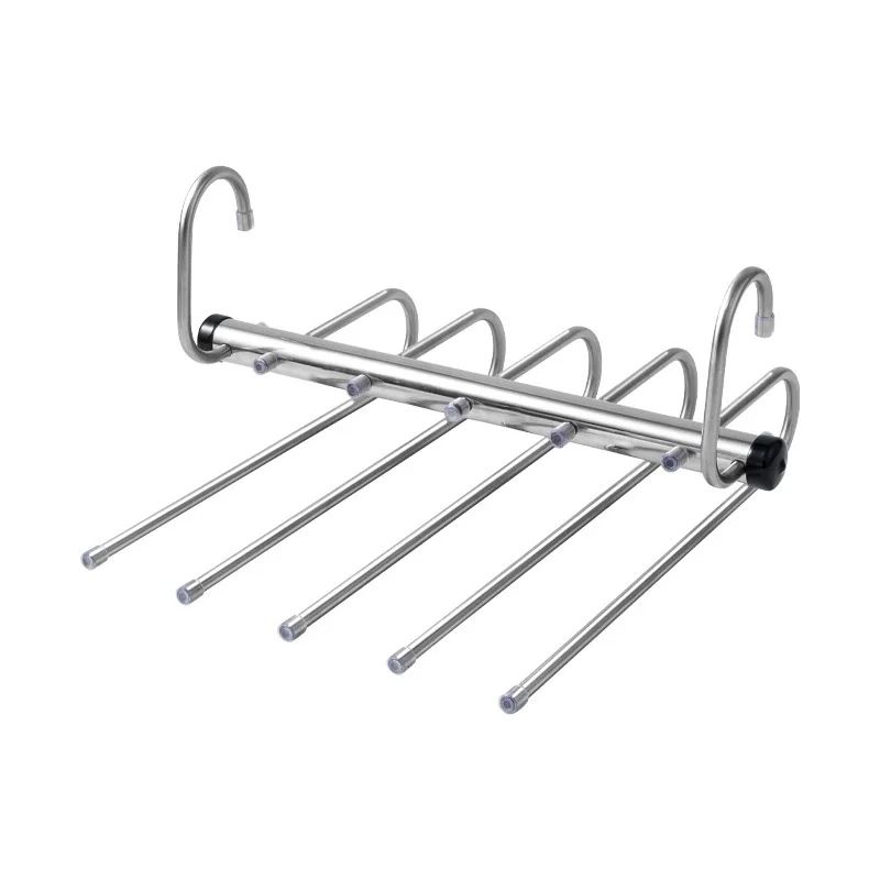 Foldable Stainless Steel Pants Hanger SpaceSaving Trouser Rack With AntiSlip Clips For Closet Wardr 6