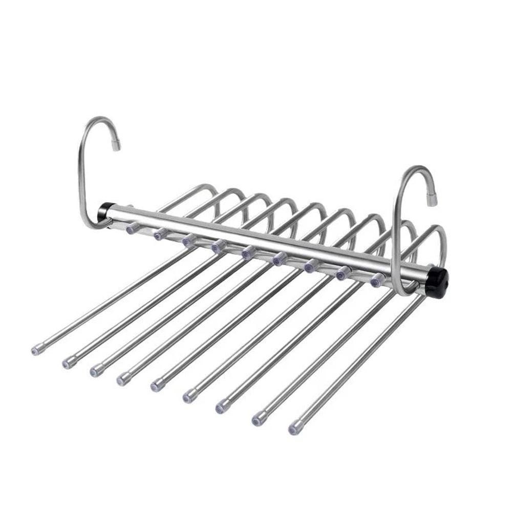 Foldable Stainless Steel Pants Hanger SpaceSaving Trouser Rack With AntiSlip Clips For Closet Wardr 7