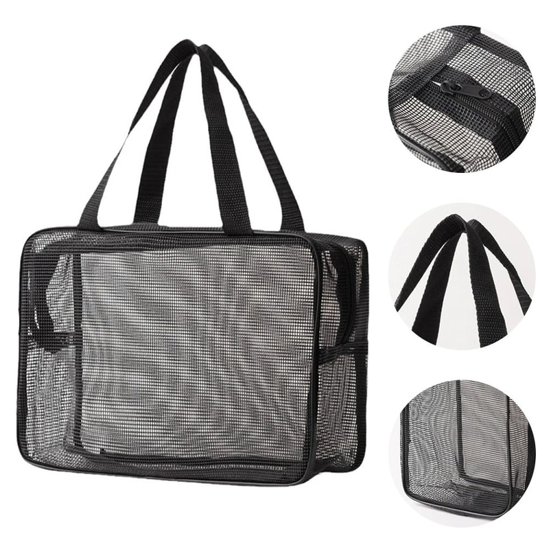 Large Mesh Bath Organizer Bag Waterproof QuickDry Toiletry Storage With Drainage For Travel Gym Hot 2