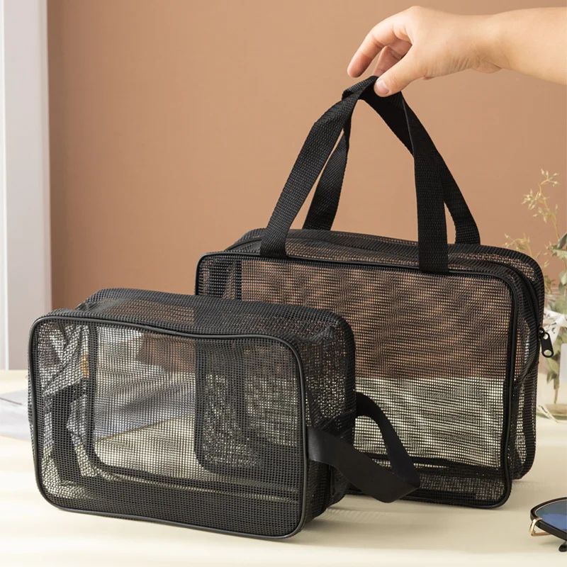 Large Mesh Bath Organizer Bag Waterproof QuickDry Toiletry Storage With Drainage For Travel Gym Hot 3