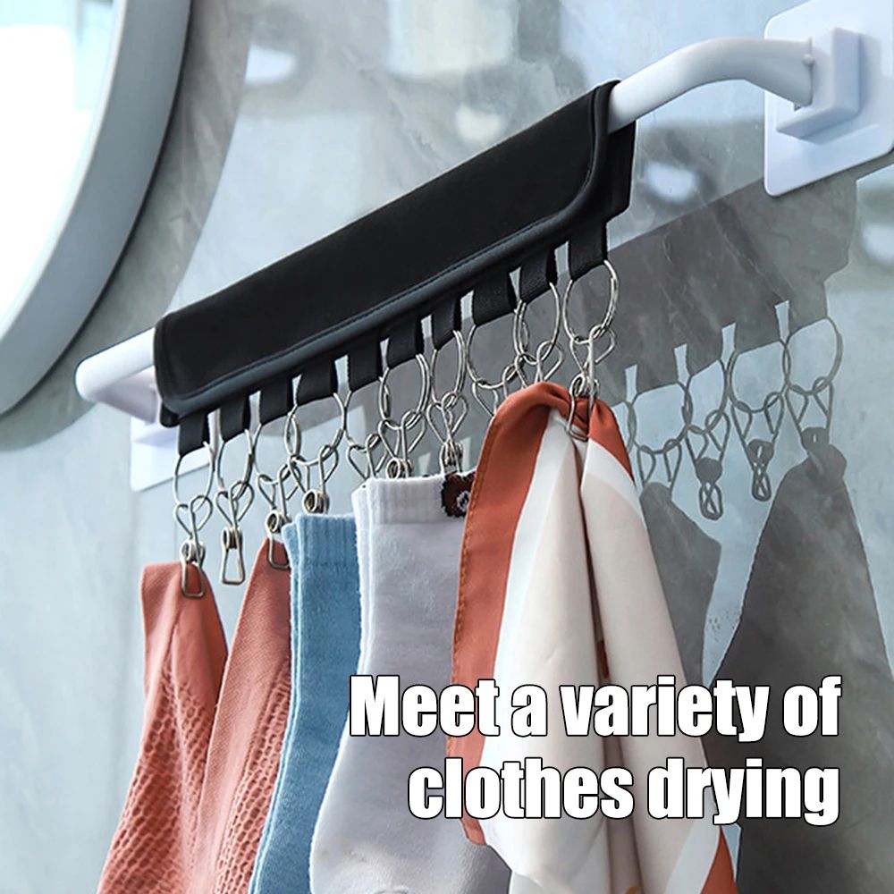 8Clip Hat Organizer Hanging Strap With Velcro Stainless Steel Clips NoDrill Vertical Storage For C 3