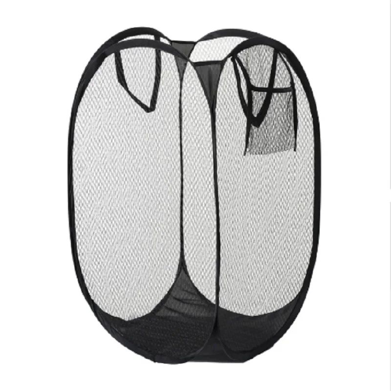 Foldable Mesh Laundry Basket With Handles Portable Breathable Dirty Clothes Hamper For Bedroom Bat 6