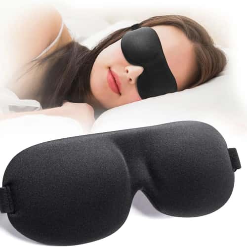 3D Memory Foam Sleep Mask Light Blocking Eye Shade Soft Padded Blindfold for Deep Sleep Travel Naps Night Rest