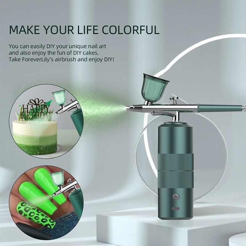 Portable Nano Oxygen High Pressure Spray Gun Kit USB Rechargeable OilFree Micro Compressor For Nail 5
