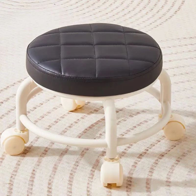 Kids Rolling Shoe Changing Stool Round Seat With Universal Wheels Low Portable Footrest Chair For H 1