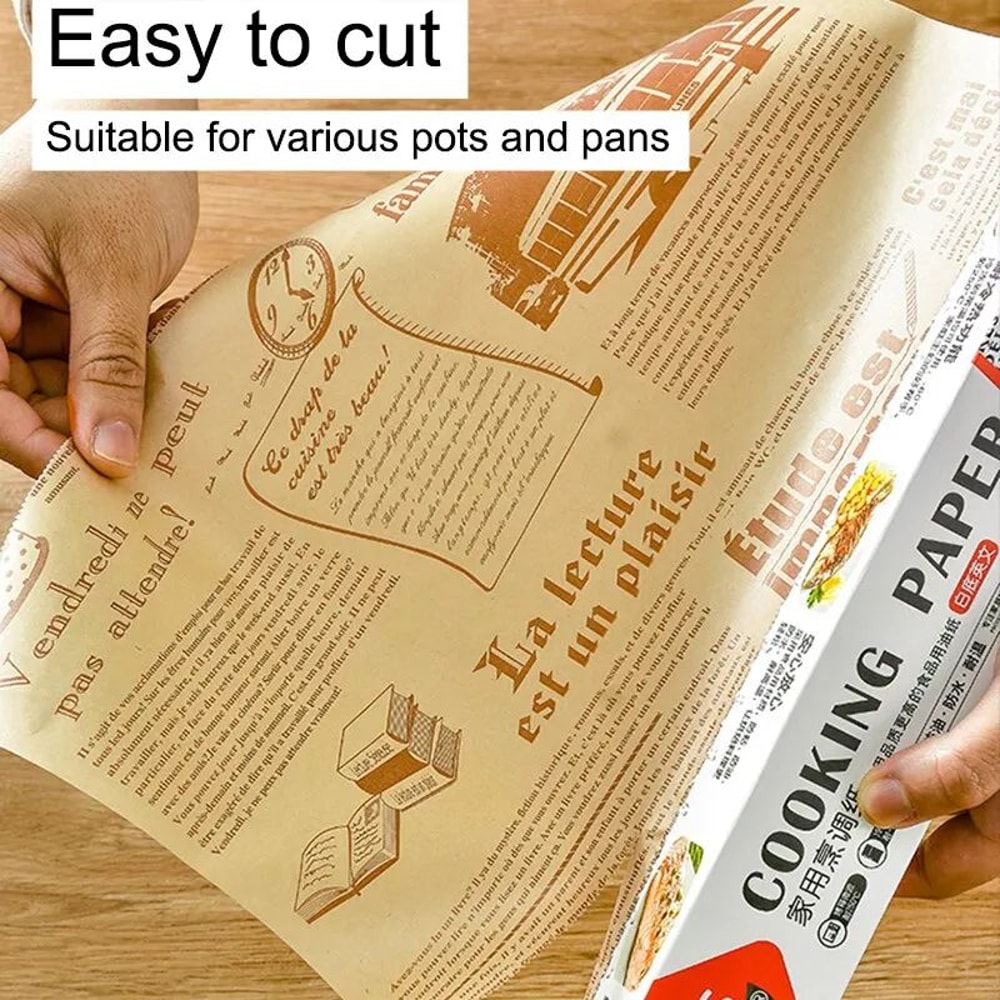 8M Heavy Duty Nonstick Parchment Paper Roll With Slide Cutter Oil Absorbing Baking Paper For Bread 4
