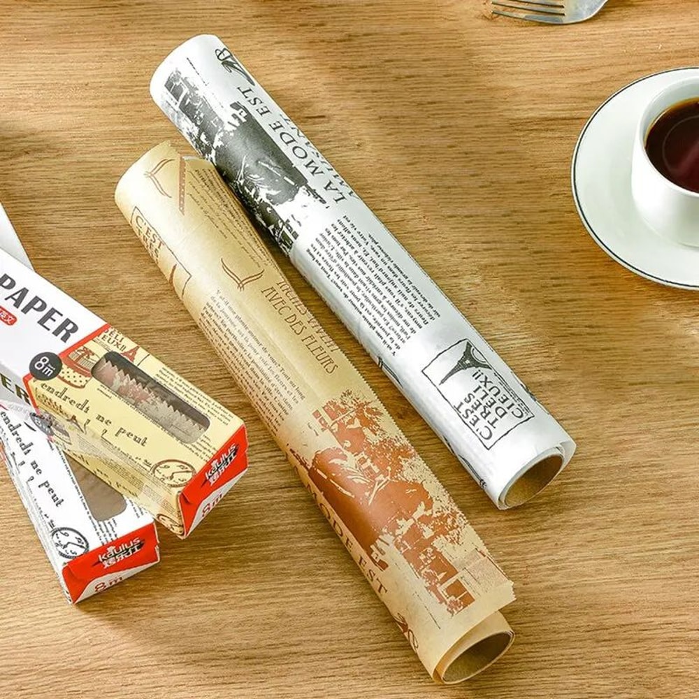 8M Heavy Duty Nonstick Parchment Paper Roll With Slide Cutter Oil Absorbing Baking Paper For Bread 6