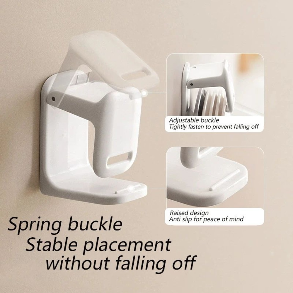 NoDrill Adjustable Basin Hook Wall Mounted ABS Bathroom Storage Rack For Sink Toilet Bathtub Towel 0