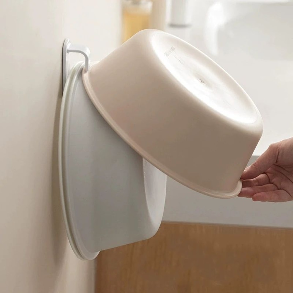 NoDrill Adjustable Basin Hook Wall Mounted ABS Bathroom Storage Rack For Sink Toilet Bathtub Towel 4