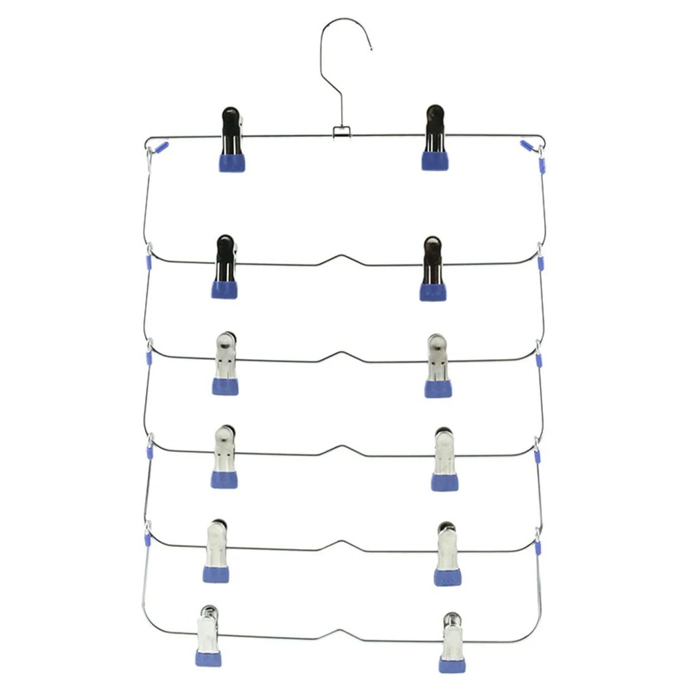 Foldable MultiLayer Pants Hanger Rack Anti Slip Seamless Wardrobe Organizer For Trousers Skirts Sca 7