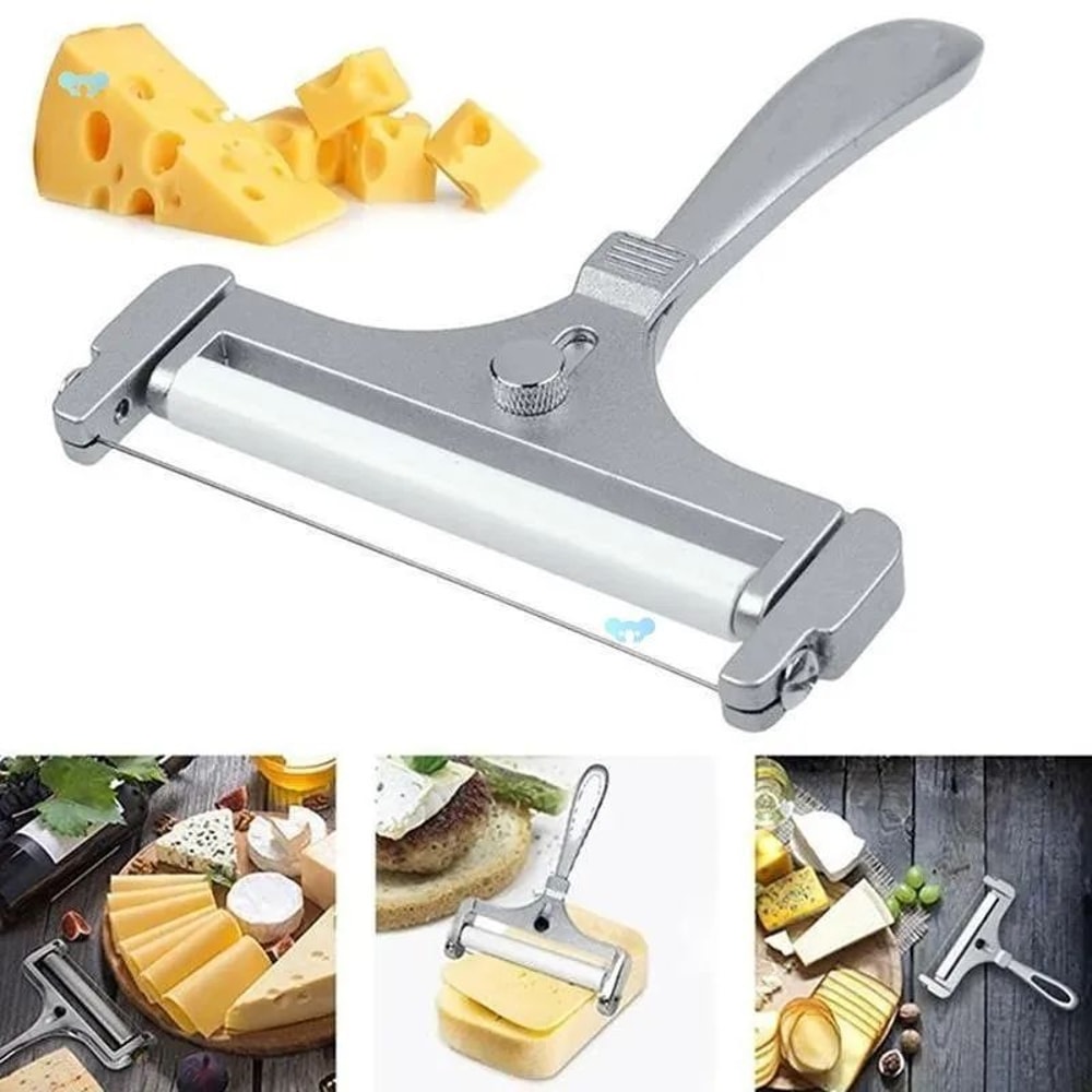 Aluminum Alloy Adjustable Wire Cheese Slicer Butter Cutter For Soft SemiHard Cheese Thickness Contr 0
