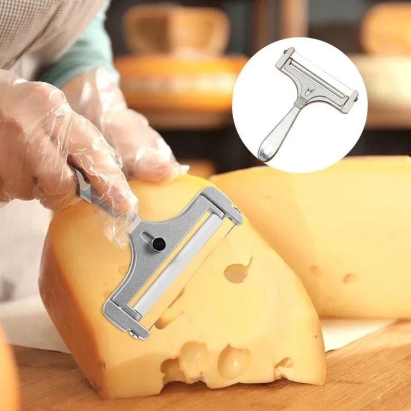 Aluminum Alloy Adjustable Wire Cheese Slicer Butter Cutter For Soft SemiHard Cheese Thickness Contr 1