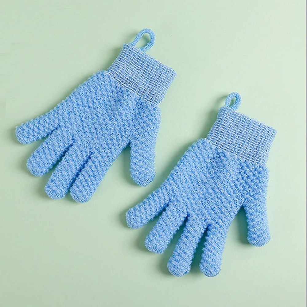 Exfoliating Bath Gloves Five Finger Body Scrub Mitts Deep Cleaning Shower Gloves For Women Men Trav 4