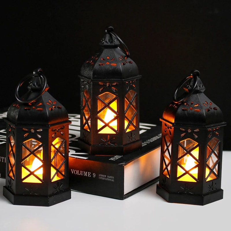 Vintage LED Candle Lantern Flameless Flickering Hanging Light For Indoor Outdoor Garden Party Festi 0