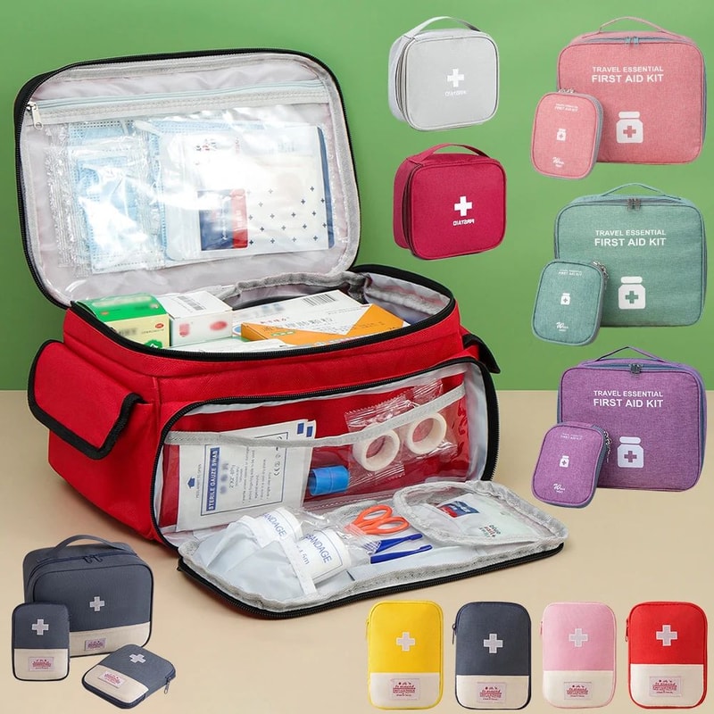 Oxford Cloth First Aid Kit Bag 3Piece Set Large Capacity Portable Medicine Organizer Travel Medical 0